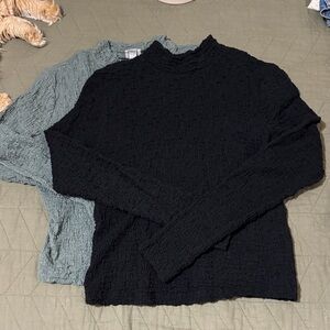 a new day Turtleneck Sweater Set - Black and Green